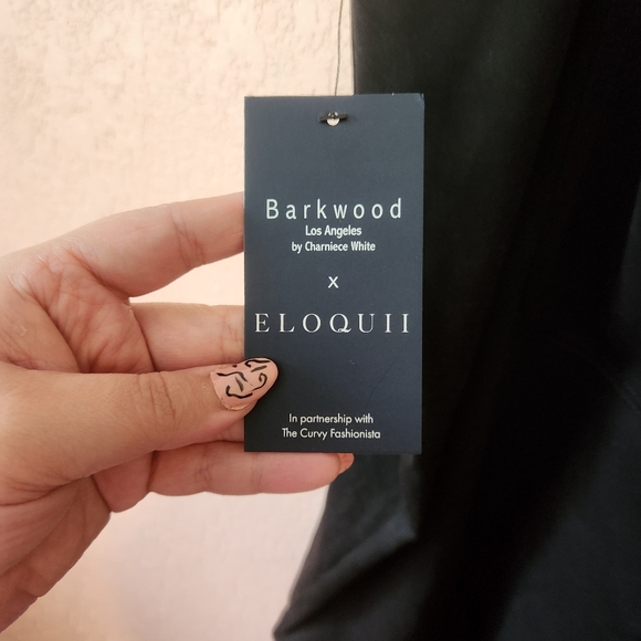 Eloquii × Barkwood Black Faux Suede Cropped Trousers - Picture 8 of 12